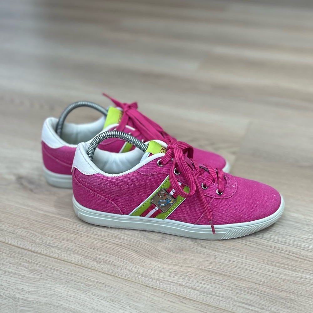 COOGI Hot Pink & Lime Fuchsia designer athletic lace up size 9.5